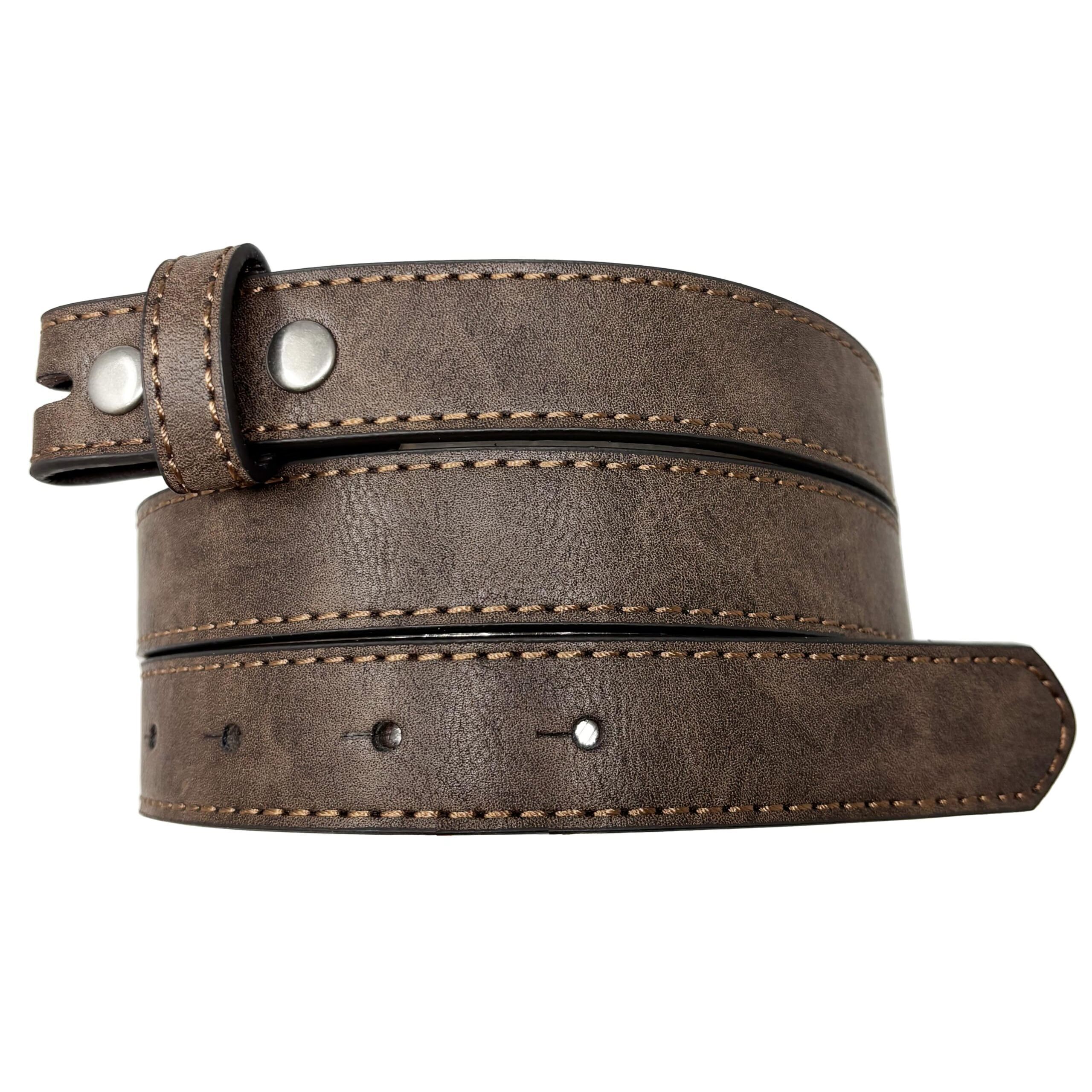 5233 Womens Thin Leather Belt Strap With Vintage Distressed Texture 1 Wide